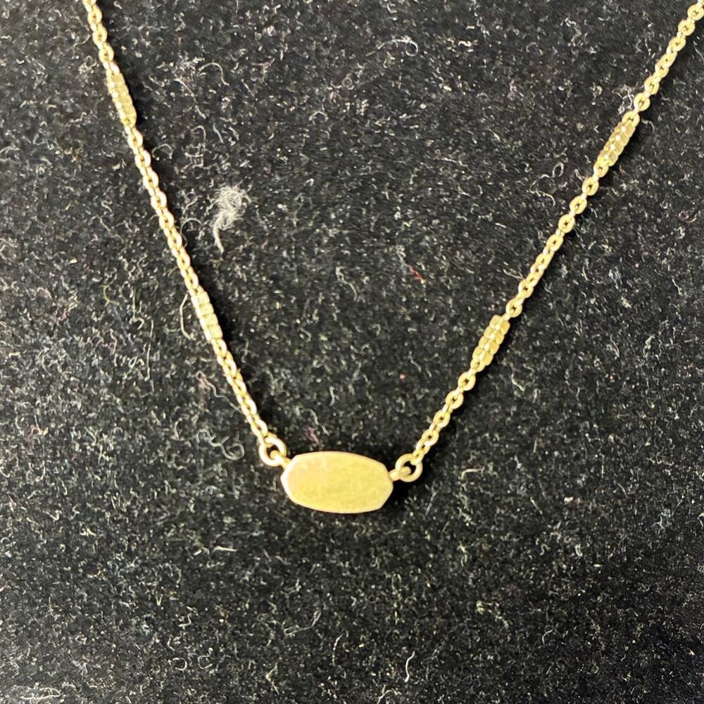 Kendra Scott Fern Station Pendant Necklace Gold Tone Minimalist Dainty Chain